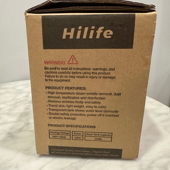 HiLIFE Steamer for Clothes, Portable Handheld Design, Removes Wrinkle - Picture 7 of 8